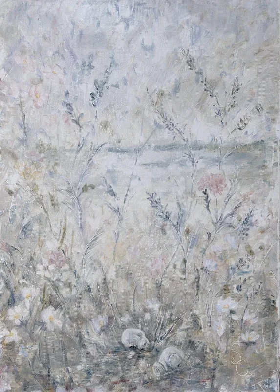 Oljemålning Vildblommornas sång av Selene Caspian