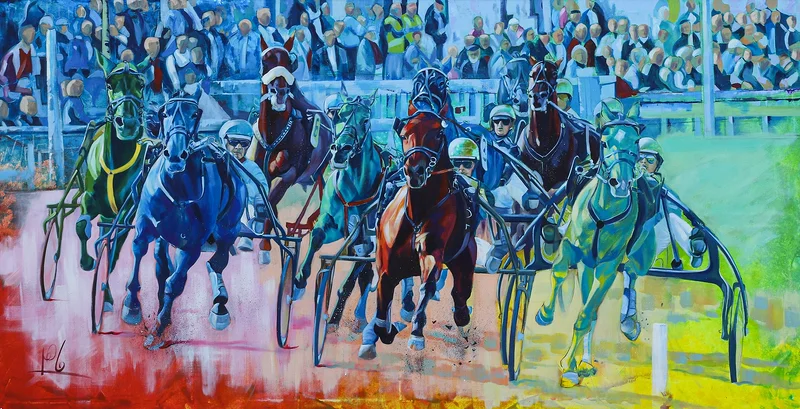 Akrylmålning Horse series_3 av Maher Aziz