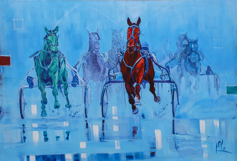 Akrylmålning Horse series_6 av Maher Aziz