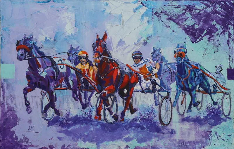 Akrylmålning Horse series_7 av Maher Aziz