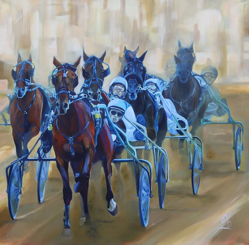 Akrylmålning Horse series_9 av Maher Aziz
