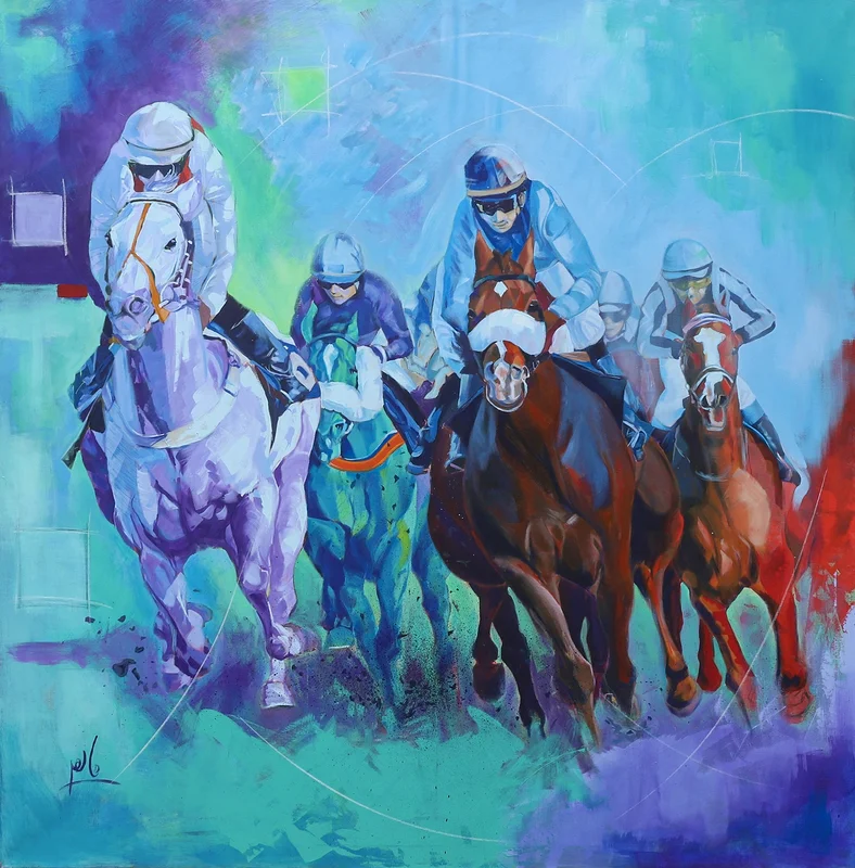 Akrylmålning Horse series_10 av Maher Aziz