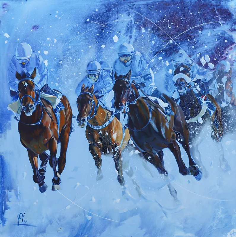 Akrylmålning Horse series_2 av Maher Aziz