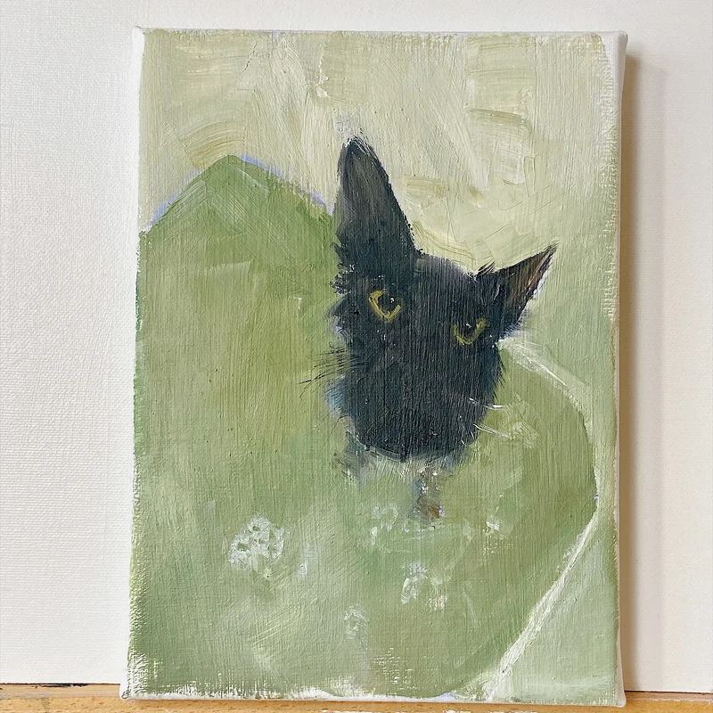 Oljemålning Kitty timer running out av Yue