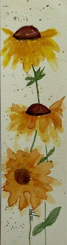 Akvarell Flowers fall av Mikael Da Silva Eriksson