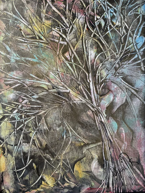 Akrylmålning The Tree av Ninni Andersson