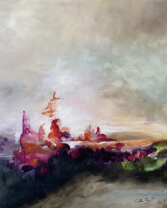 Oljemålning Vanilla Sky av Cathrine Öberg