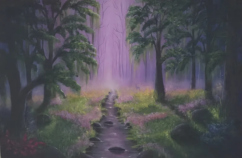 Akrylmålning Into Lavender av Pia K. Egeriis