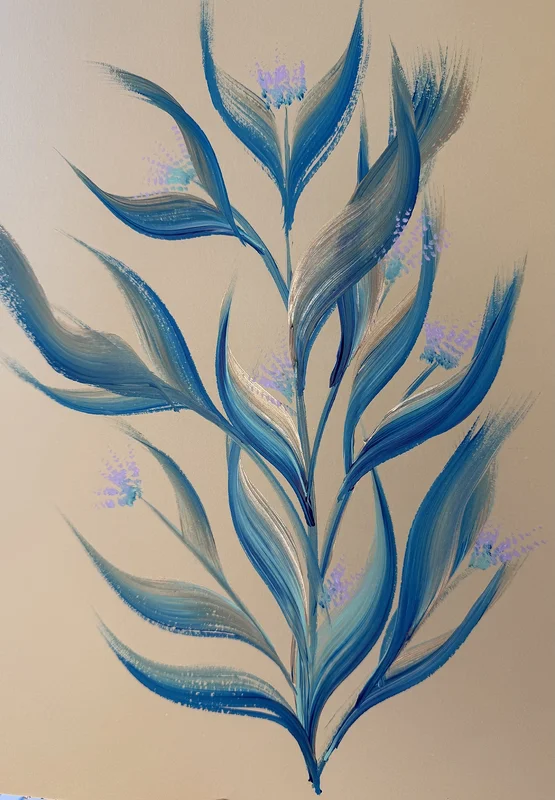 Akrylmålning Blue Whispers av Nathalie Palmaer