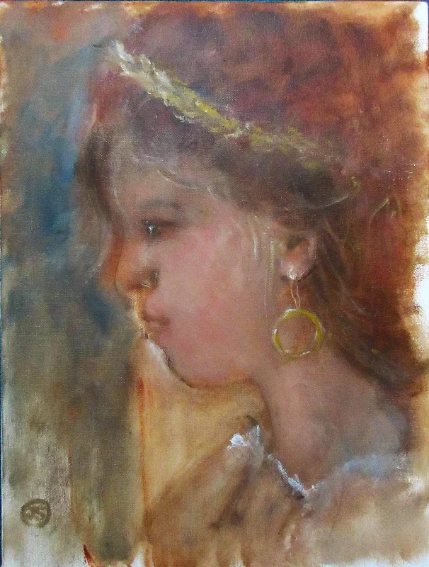 Oljemålning Random  classic portrait-study av Jan Söderman