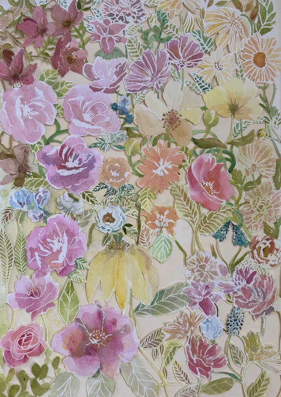 Akvarell Sommaräng av Helena Berggren