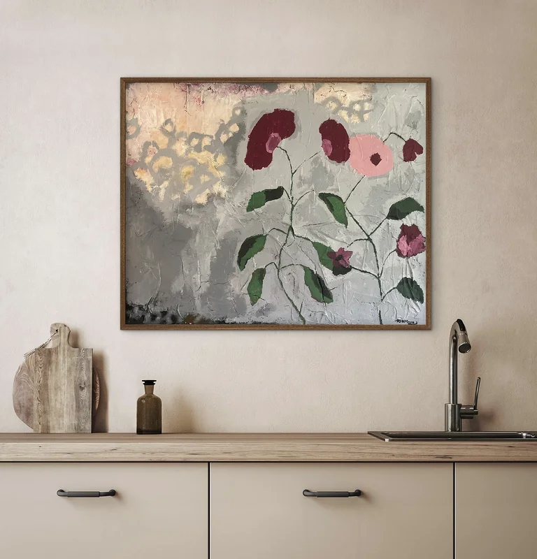 Oljemålning Blomma av Nilla Moberg