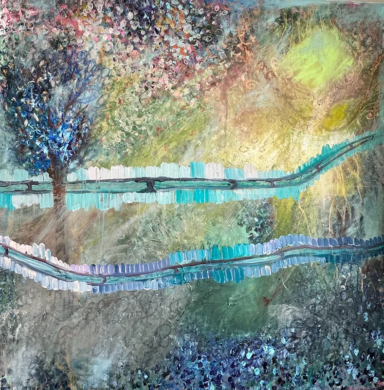 Akrylmålning Confetti av Nina Johansson - Freeride Painter