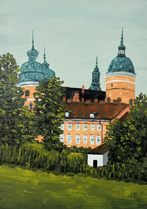Akrylmålning Gripsholms slott av Jonny Eriksson