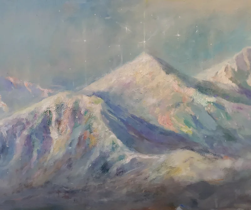 Oljemålning Sacred Mountain 0 av Eva Rödseth