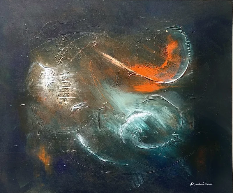 Akrylmålning Spark Of Life av Annika Syrén