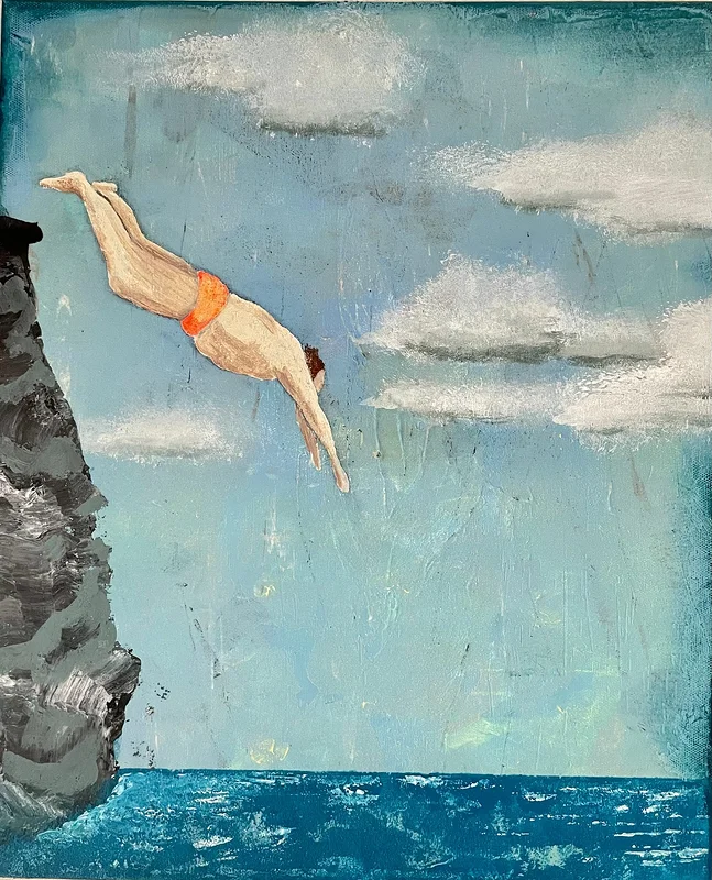 Akrylmålning Forever Young (but was it worth it?) av Judit Hedelius