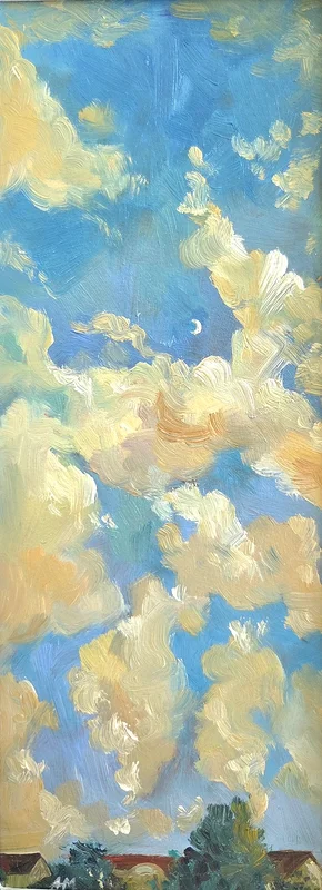 Oljemålning New moon av Anastasiia Mazeina