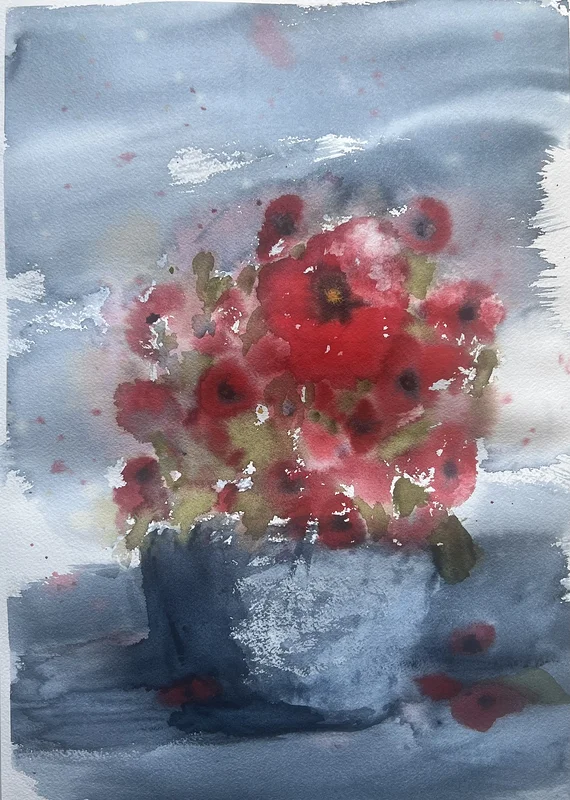 Akvarell Blomster av Mårten Strömberg