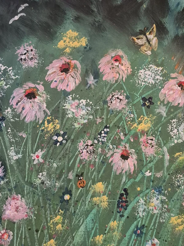 Akrylmålning Blommor som inte finns av Moj Svensson