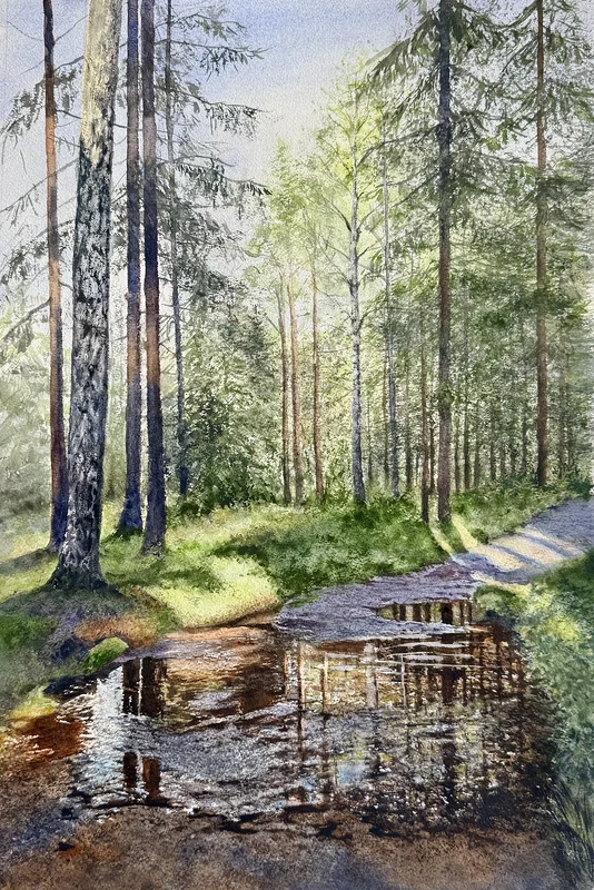 Akvarell Som det faller sig av Jeanette Malmberg