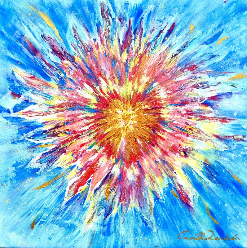 Akrylmålning Love explosion av Camilla Landen
