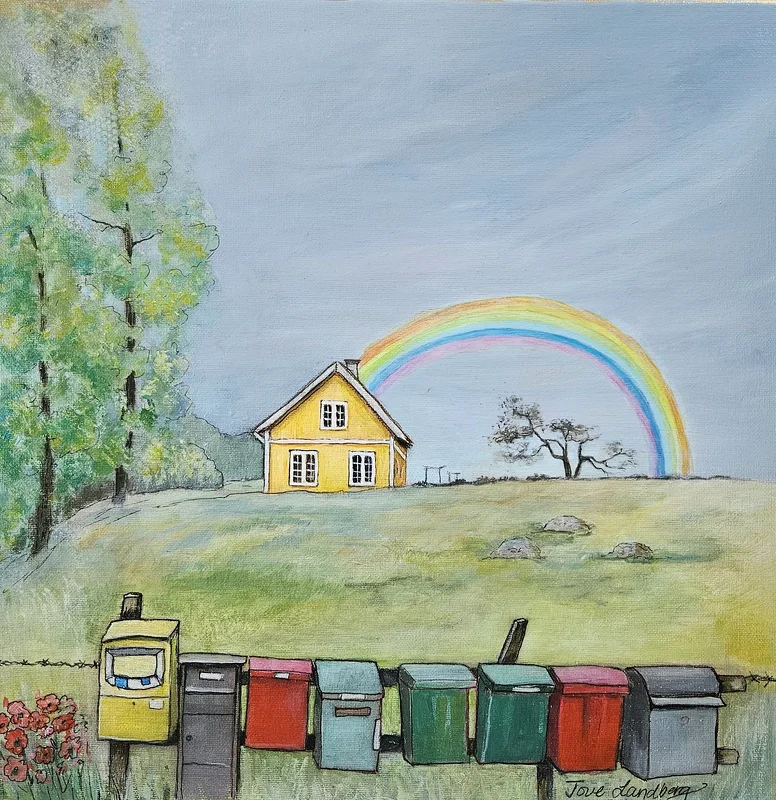 Akrylmålning The rainbow av Tove Landberg