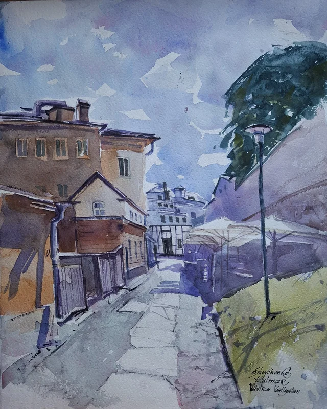 Akvarell Kalmar av Olha Shevchenko