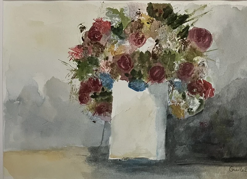Akrylmålning Rosenbuketten av Gunilla Blomqvist