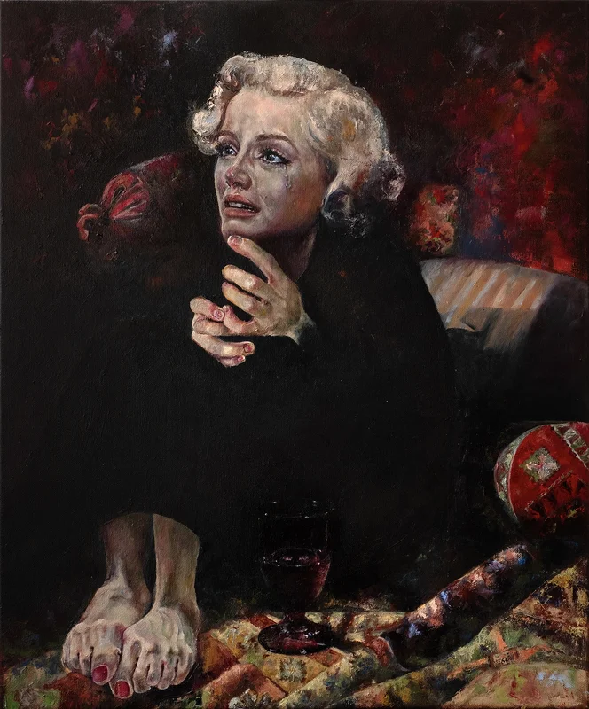 Oljemålning Woman with a brocken heart av Anastasiya Kostyuk