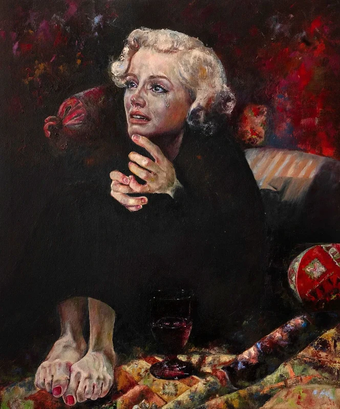 Oljemålning Woman with a broken heart av Anastasiya Kostyuk