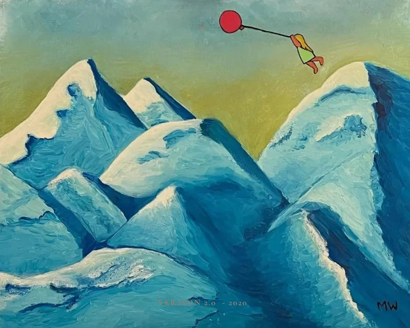Oljemålning Ballongflickan av Magdalena Wiklund
