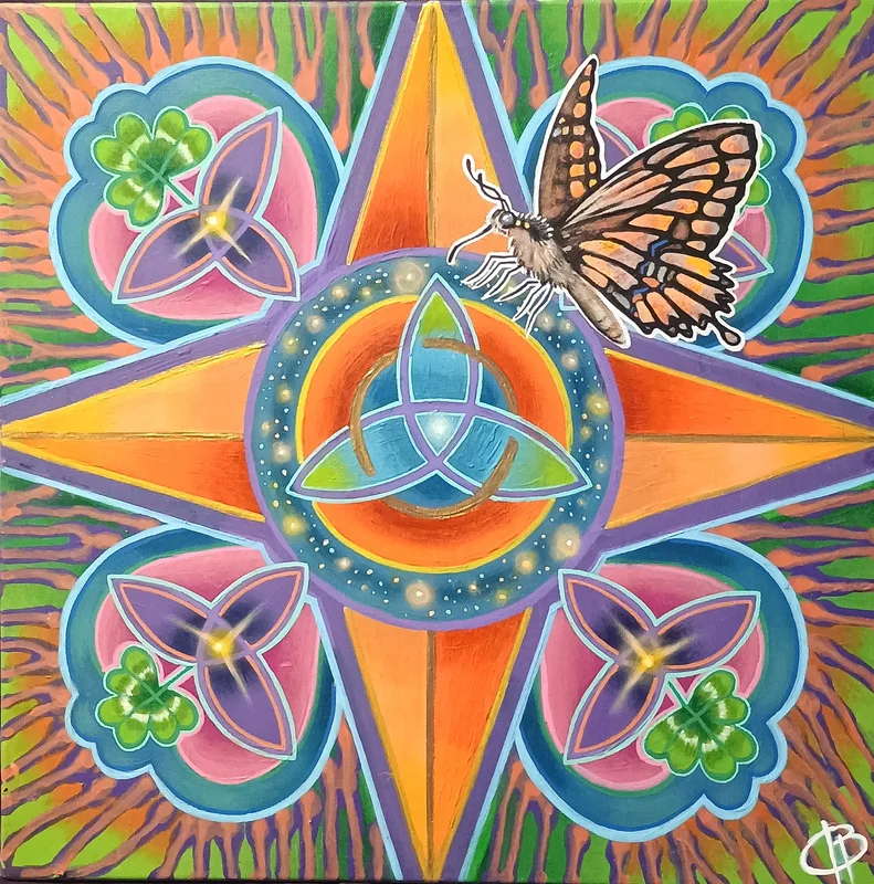 Akrylmålning ~Triquetra~ av Carolina Blomkvist
