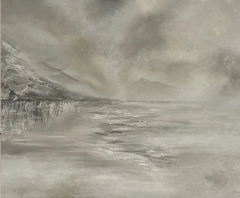 Akrylmålning Into The Mist av Felicia Kall