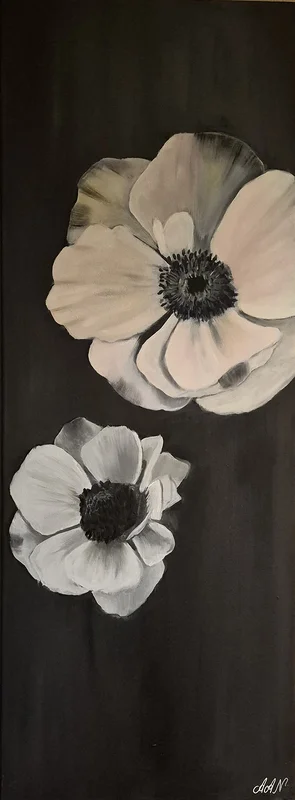 Oljemålning Anemoner av Anna-Karin Alm Norén