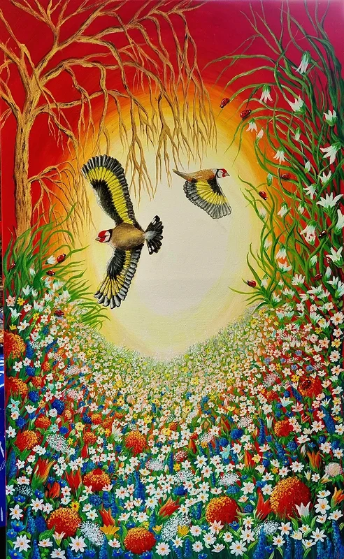 Akrylmålning Sunset av Maria Borgring ( Fd Lindberg)