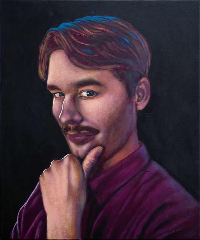 Akrylmålning Johan av Gareth A. Rychter