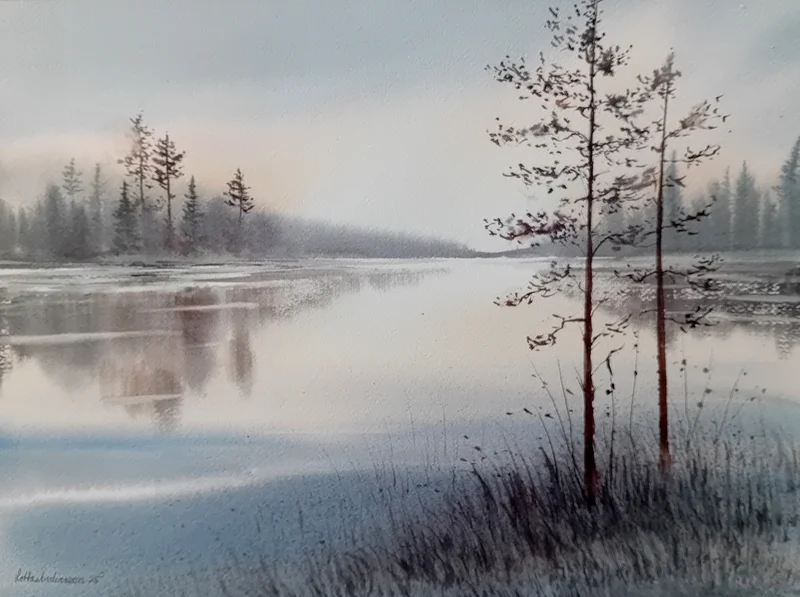 Akvarell Novemberljus av Lotta Andersson