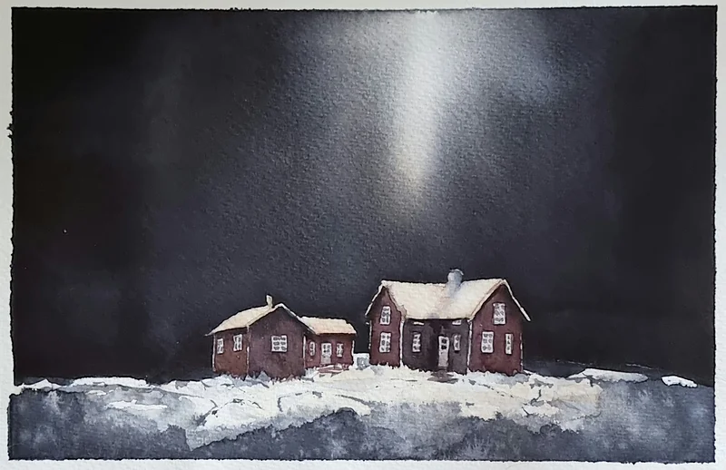 Akvarell av Mikael Berglund