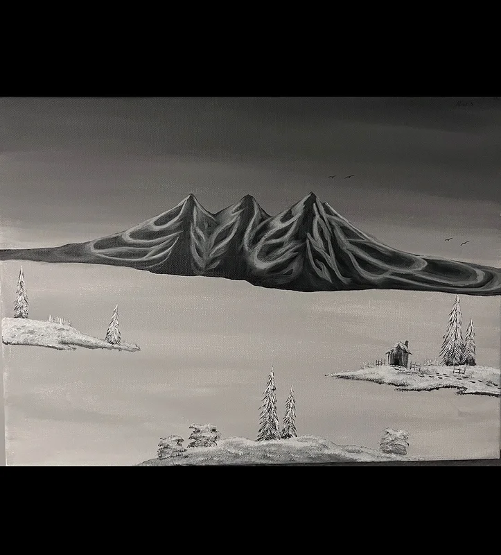 Akrylmålning Black & White av Alice Sundberg