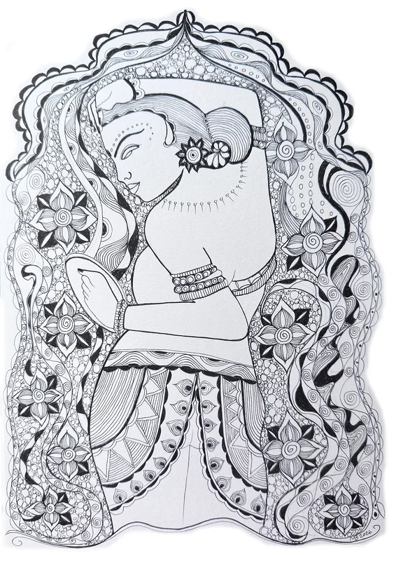 Apsara applying bindi av Maria Bhardwaj