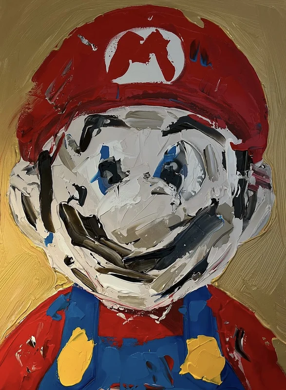 Akrylmålning It’s me.. Mario. av Sandra Ahlman