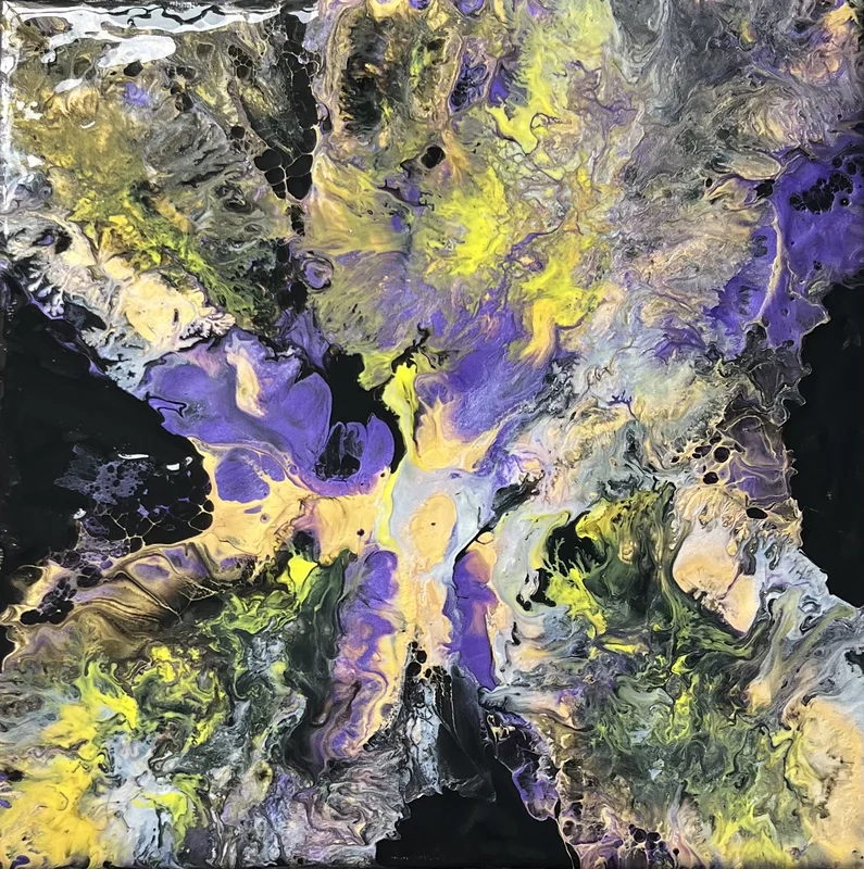 Akrylmålning A colorful explosion av Amie Norrman Söderman