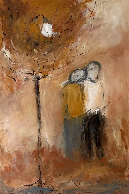 Akrylmålning Love birds av Peter Frejeberg