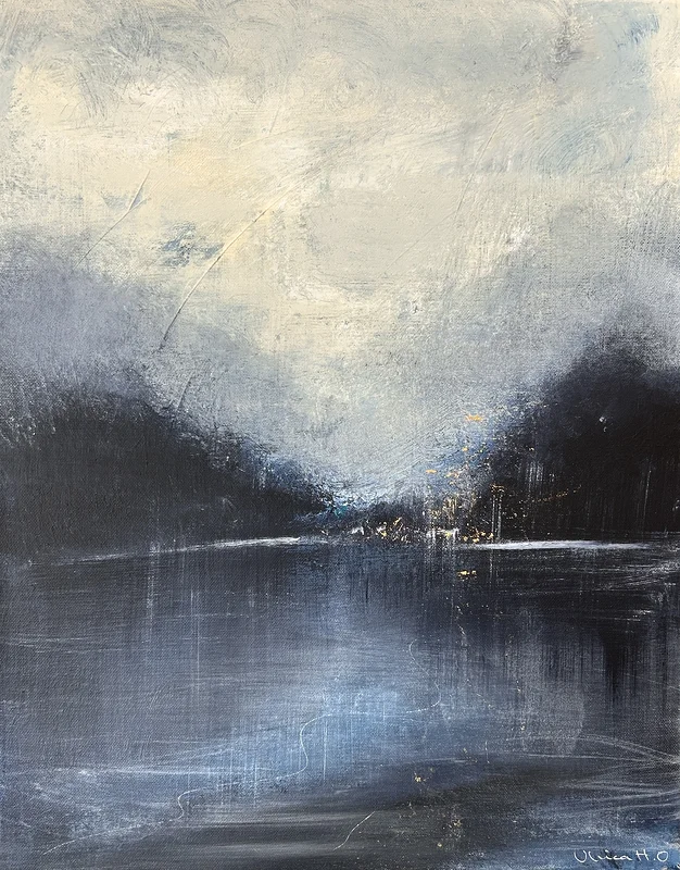 Akrylmålning Midnattsblått av Ulrica Halling Olsson_art Stockholm