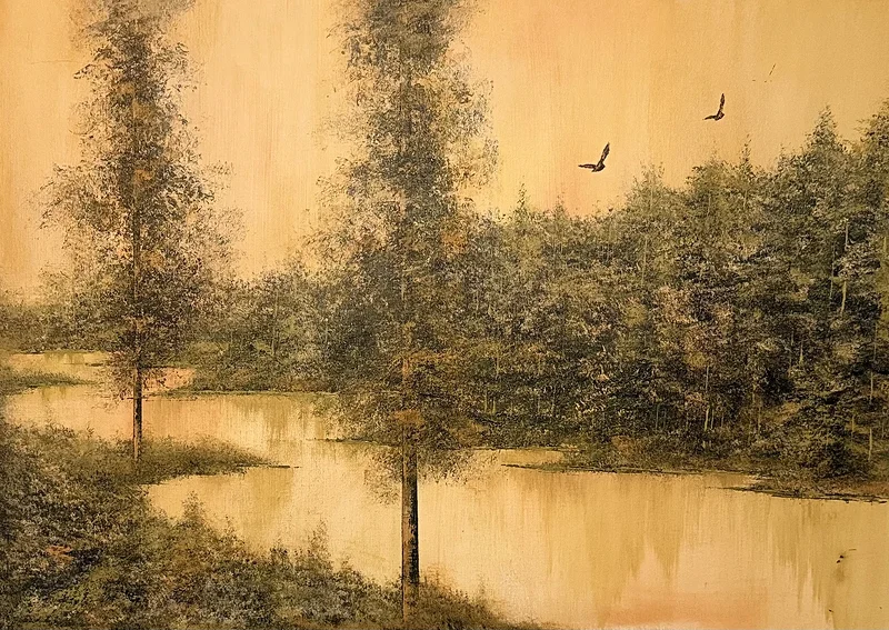 Akrylmålning Soft river av Stefan Ståhl