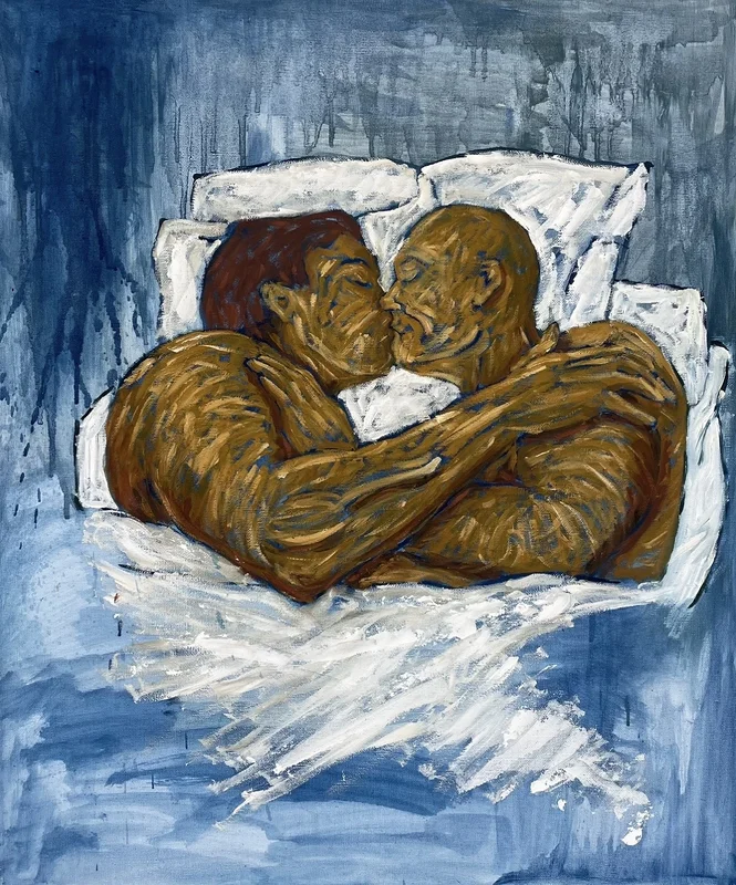Oljemålning The Kiss av Olof Näslund