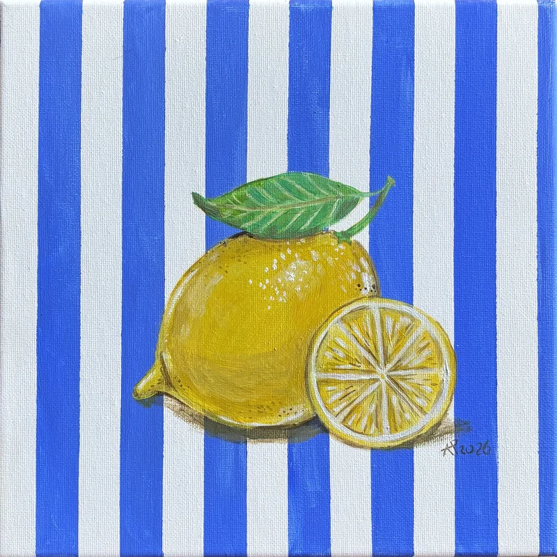 Akrylmålning Citroner av Karolina Pronckute