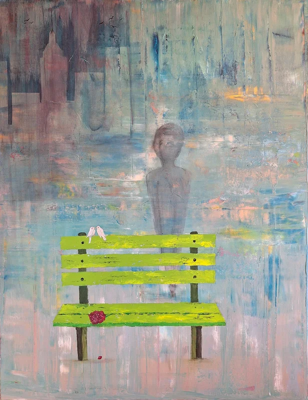 Akrylmålning Kärlek är för dom av Eva Månsson