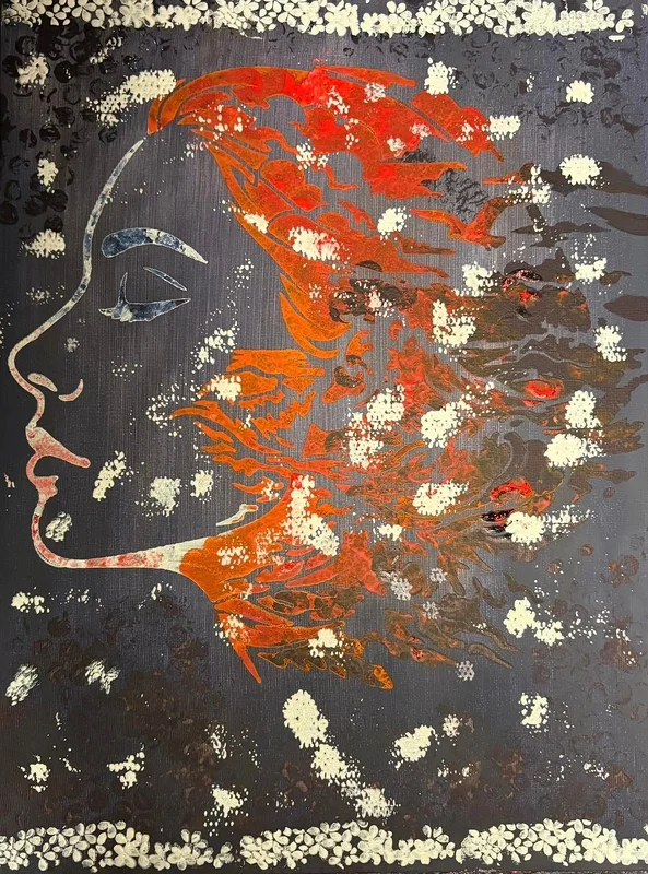 Akrylmålning Översikt - Fire - 1 av 3 av Ann-Christin (Acmpainting) Martinsson